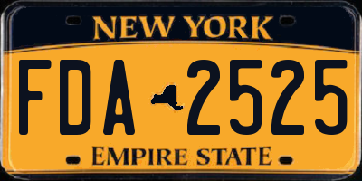 NY license plate FDA2525