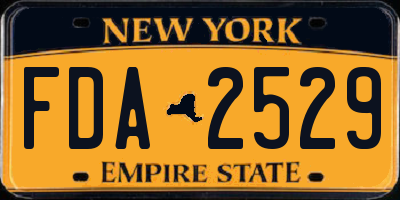NY license plate FDA2529
