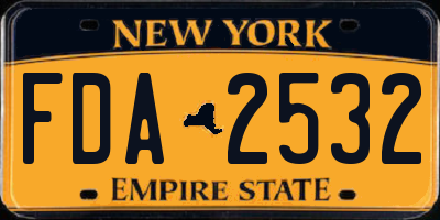 NY license plate FDA2532