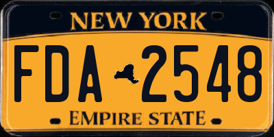 NY license plate FDA2548