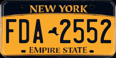 NY license plate FDA2552
