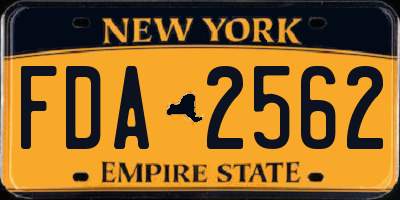 NY license plate FDA2562