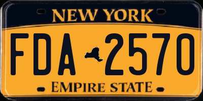 NY license plate FDA2570