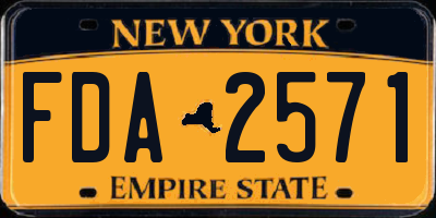 NY license plate FDA2571