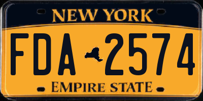 NY license plate FDA2574