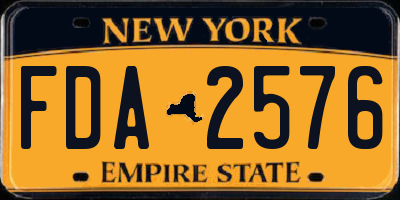 NY license plate FDA2576