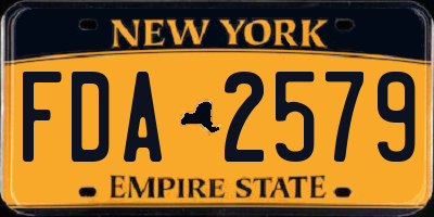 NY license plate FDA2579