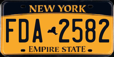 NY license plate FDA2582