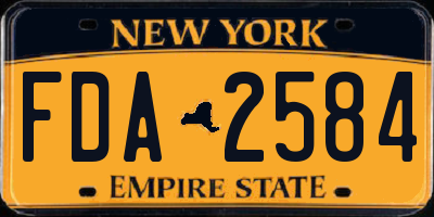 NY license plate FDA2584