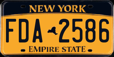 NY license plate FDA2586