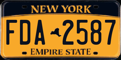 NY license plate FDA2587
