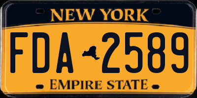 NY license plate FDA2589