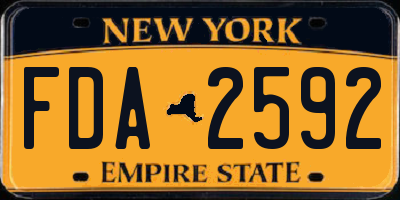 NY license plate FDA2592