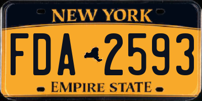 NY license plate FDA2593