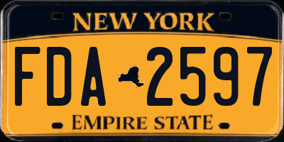 NY license plate FDA2597