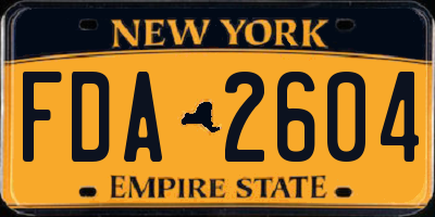 NY license plate FDA2604