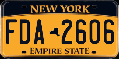 NY license plate FDA2606