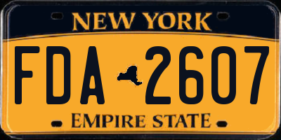 NY license plate FDA2607