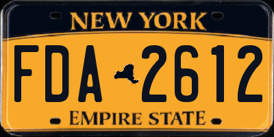 NY license plate FDA2612