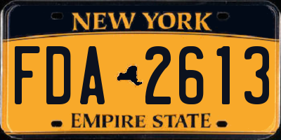 NY license plate FDA2613