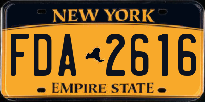 NY license plate FDA2616