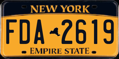 NY license plate FDA2619