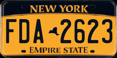 NY license plate FDA2623