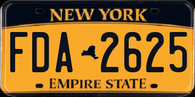 NY license plate FDA2625