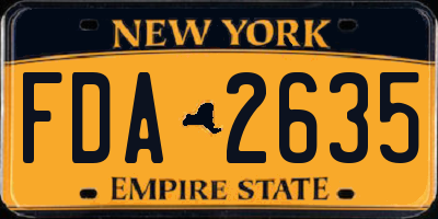 NY license plate FDA2635