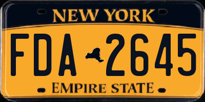NY license plate FDA2645