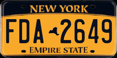 NY license plate FDA2649
