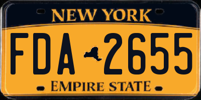 NY license plate FDA2655