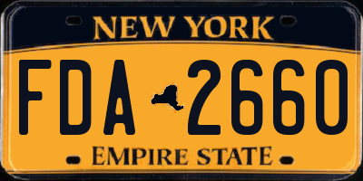 NY license plate FDA2660
