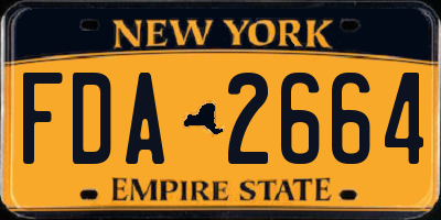 NY license plate FDA2664