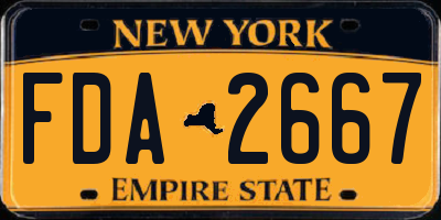 NY license plate FDA2667