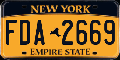 NY license plate FDA2669