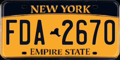 NY license plate FDA2670