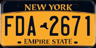 NY license plate FDA2671
