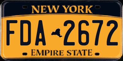 NY license plate FDA2672