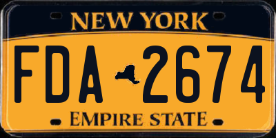 NY license plate FDA2674