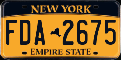 NY license plate FDA2675