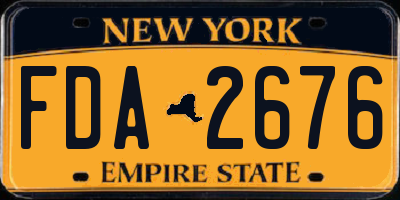 NY license plate FDA2676