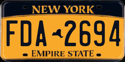 NY license plate FDA2694
