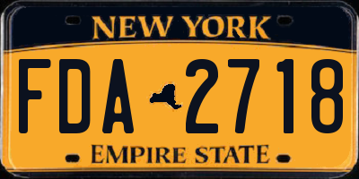NY license plate FDA2718
