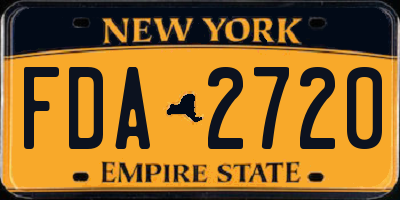 NY license plate FDA2720