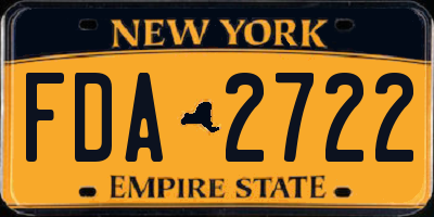 NY license plate FDA2722