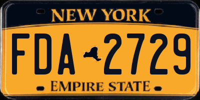NY license plate FDA2729