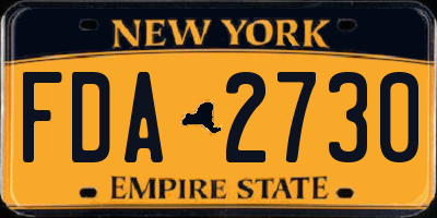 NY license plate FDA2730