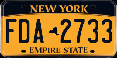 NY license plate FDA2733