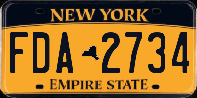 NY license plate FDA2734